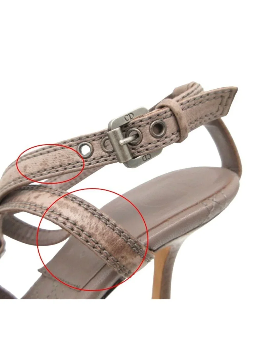Dior Homme Dio Sandals Cannage Heels Charm Mules Shu Gray 35 2 1